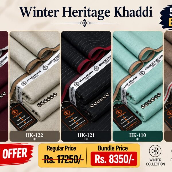 Pack Of 5 Heritage Khaddi | KK-506