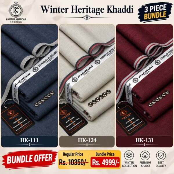 Pack Of 3 Heritage Khaddi | KK-503